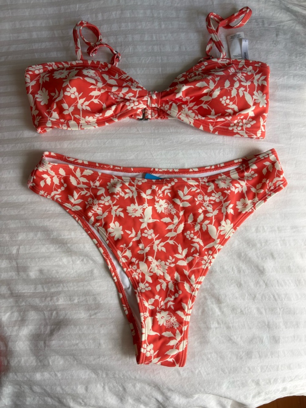 Cupshe Coral and Cream Floral Bikini
